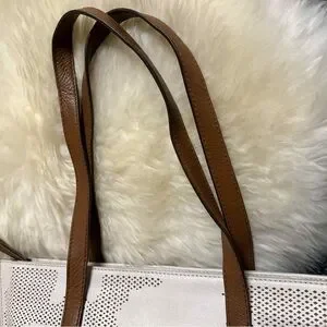 Fossil | Bags | Fossil Cream And Tan Floral Tote Bag | Poshmark